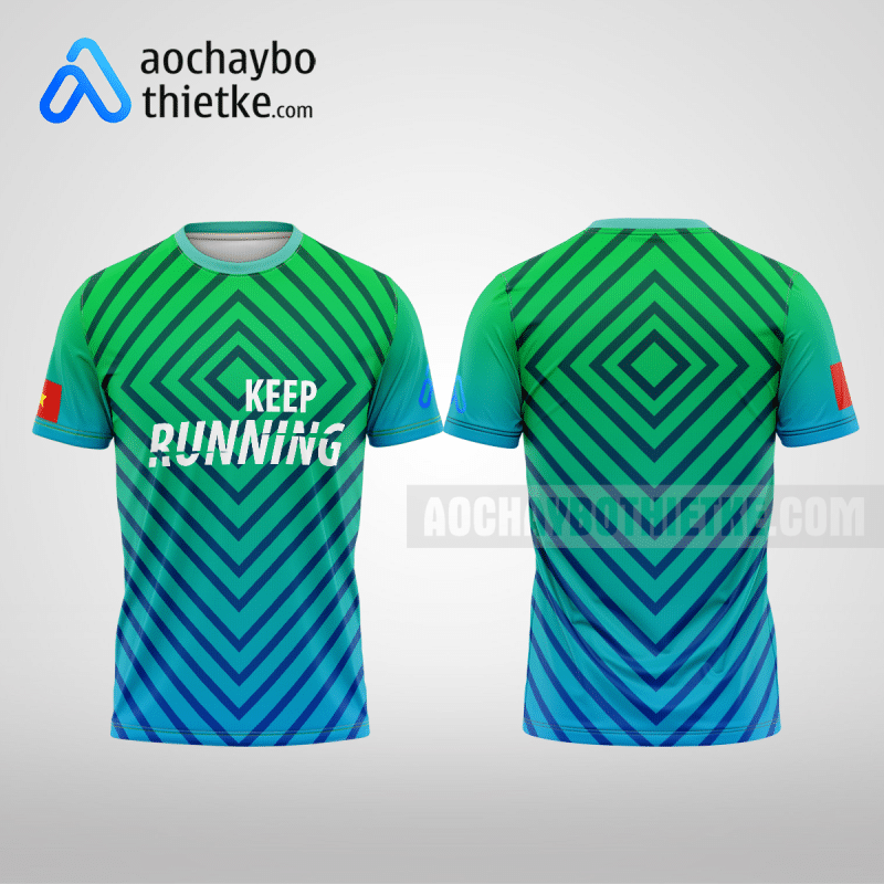 Mẫu áo chạy bộ marathon CLB Mộc Châu màu xanh ngọc thiết kế cao cấp R1356