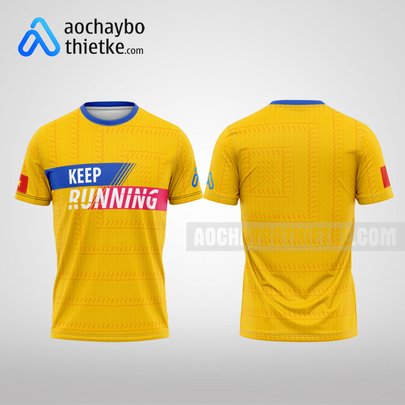 Mẫu áo running CLB Cát Tiên màu vàng thiết kế cao cấp R1087