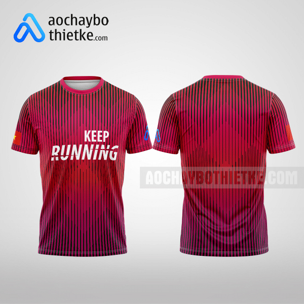 Mẫu áo running CLB Di Linh màu hồng thiết kế nữ R1153