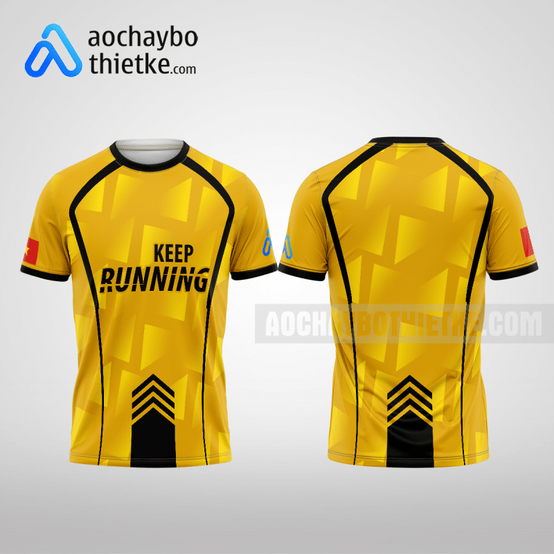 Mẫu áo thun marathon CLB Ngọc Lặc màu vàng thiết kế giá rẻ R1401
