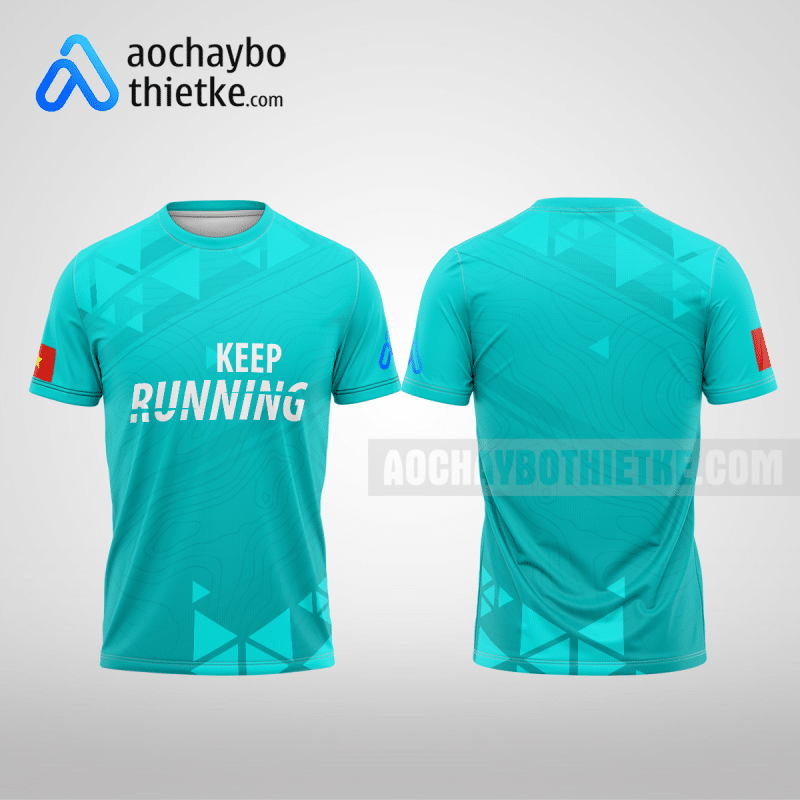 Mẫu áo thun runner CLB Kim Bôi màu xanh ngọc thiết kế uy tín R1287