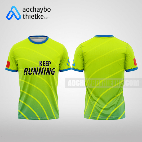 Mẫu đồng phục runner CLB Minh Long màu xanh nõn chuối thiết kế đẹp R1352