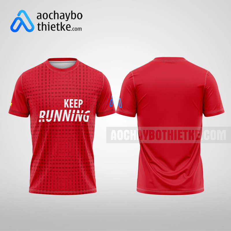 Mẫu in áo marathon CLB Châu Nguyên màu đỏ thiết kế độc R1096