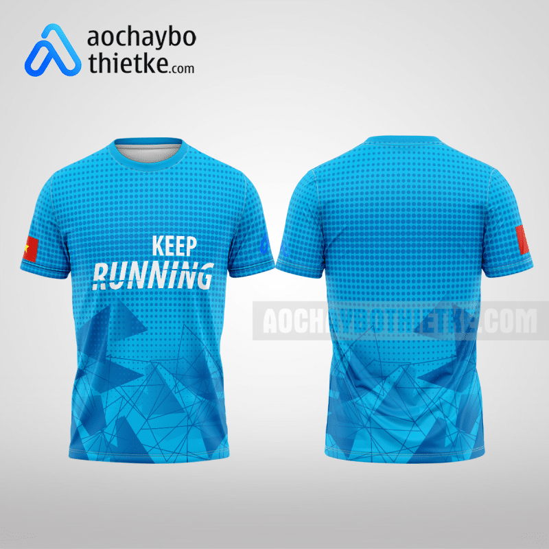 Mẫu in áo running CLB Chi Lăng màu xanh da trời thiết kế nữ R1105